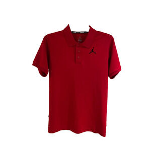Adidas Jordan Women's 3 Button Polo Shirt Large Cherry Red NWOT